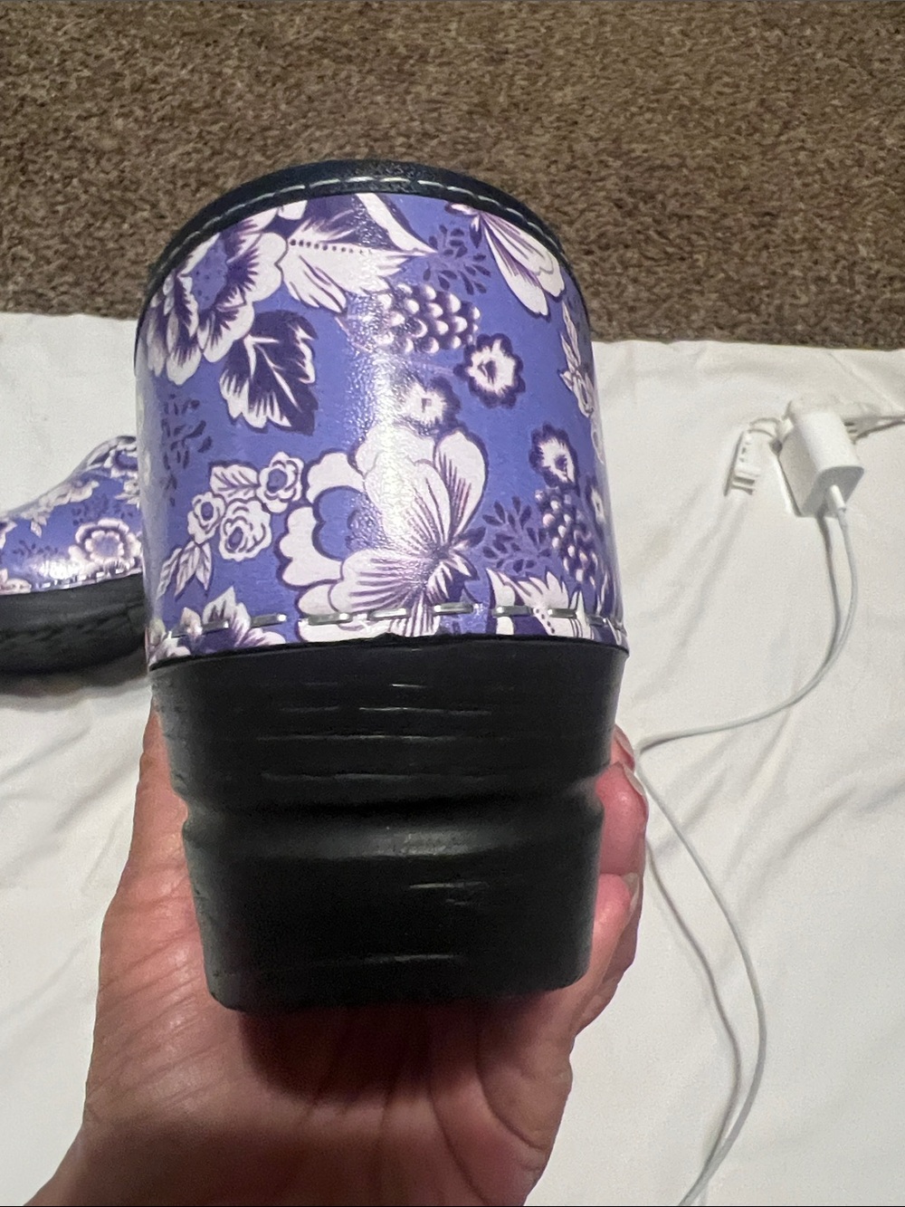 Sanita the original Danish clogs purple floral. - Picture 6 of 8